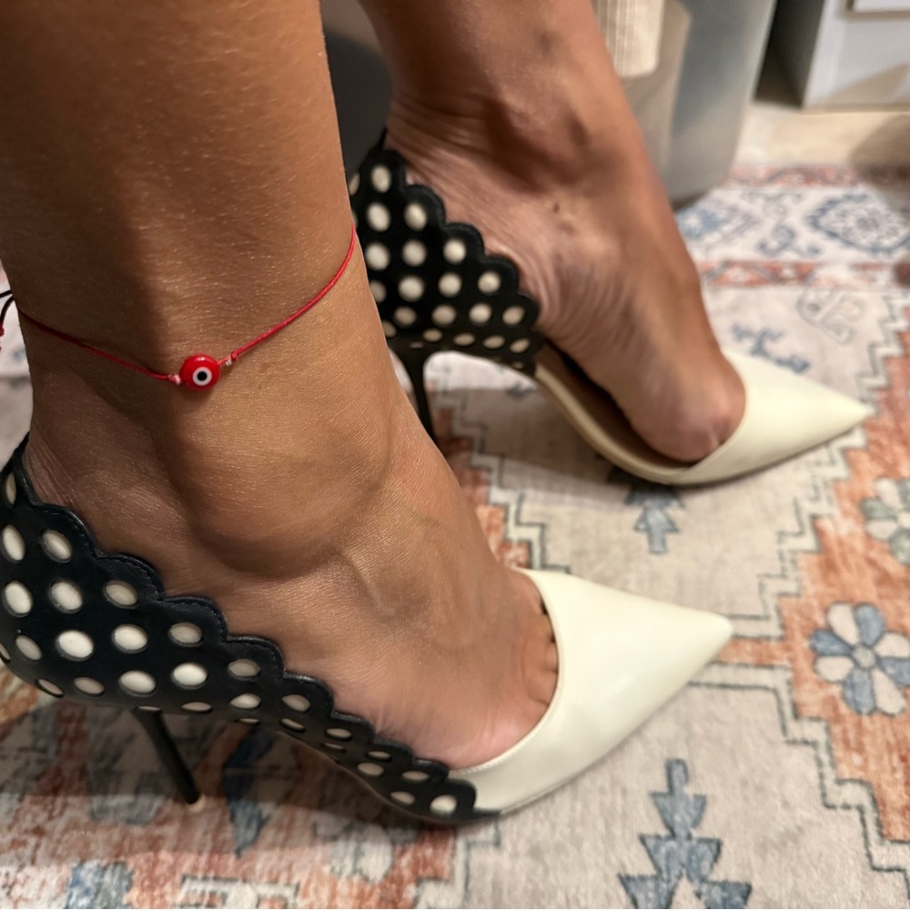 Polka Dot Scalloped Heels